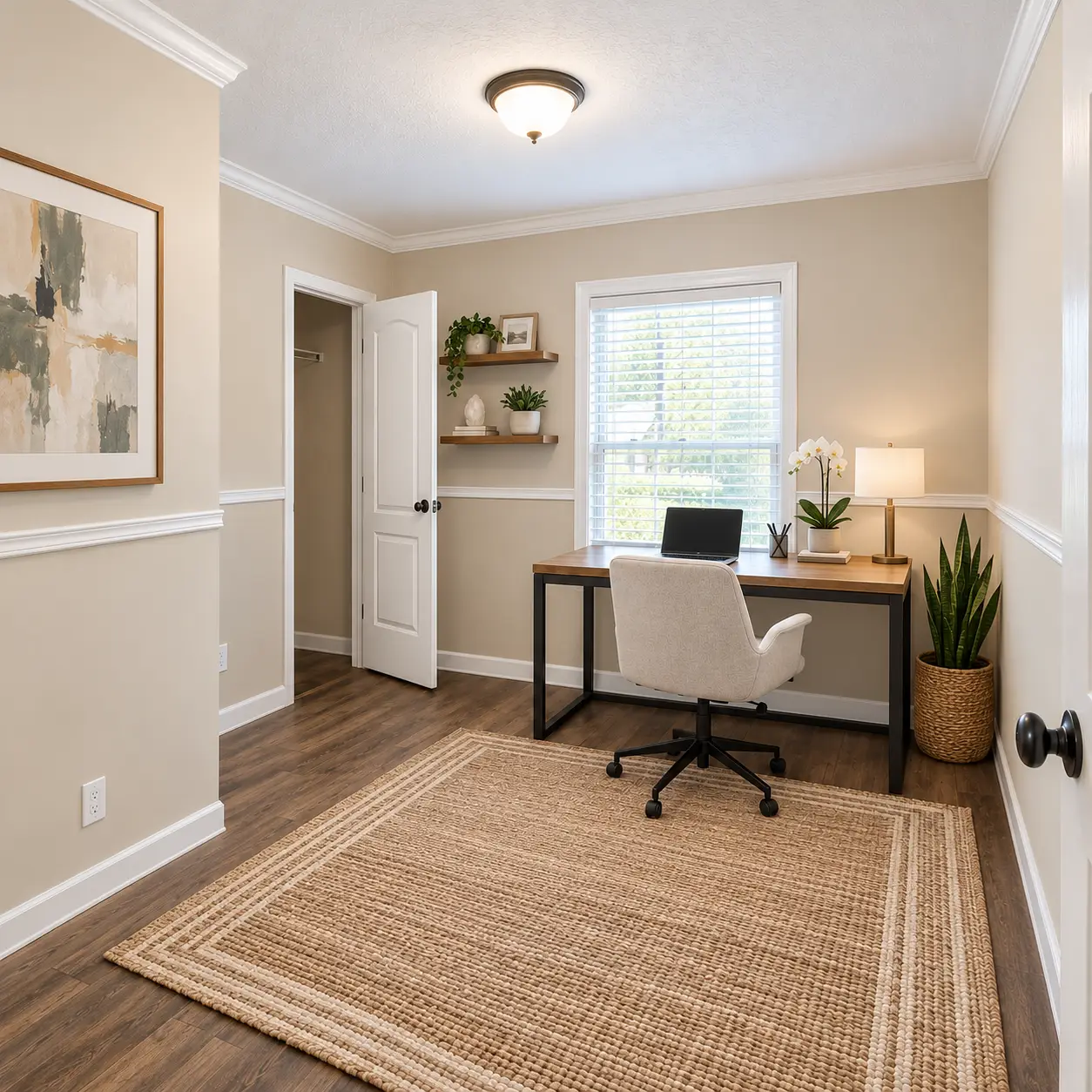 Warm Minimal Coastal Home Office Starter Home. Downsizing Dream. Affordable Living. Your Move.